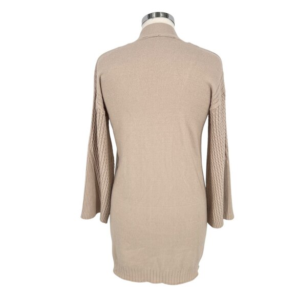 T Tahari Open Front Cardigan Sweater With Wide Sleeves Beige Size Small - Picture 7 of 12